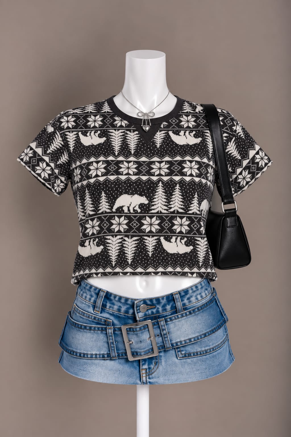 Black and White Crop Top