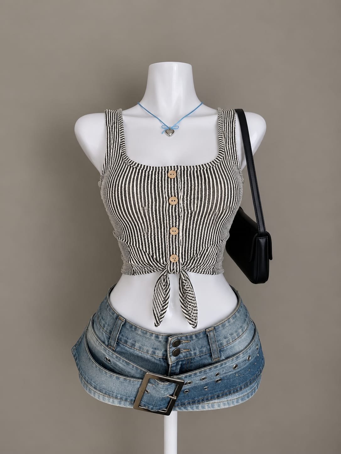 Black and White Crop Top
