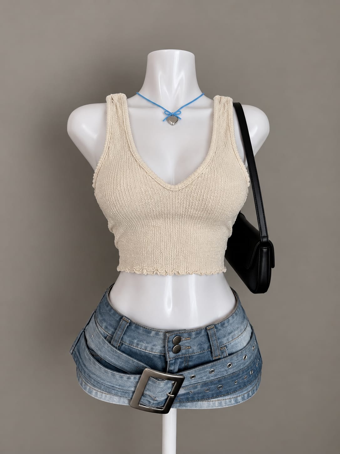Cream Crop Top