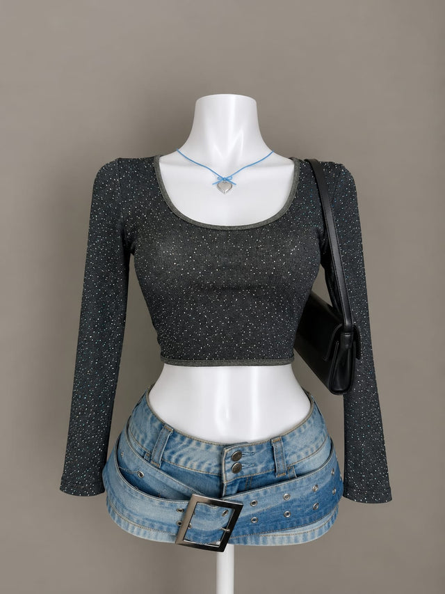 Charcoal Crop Top