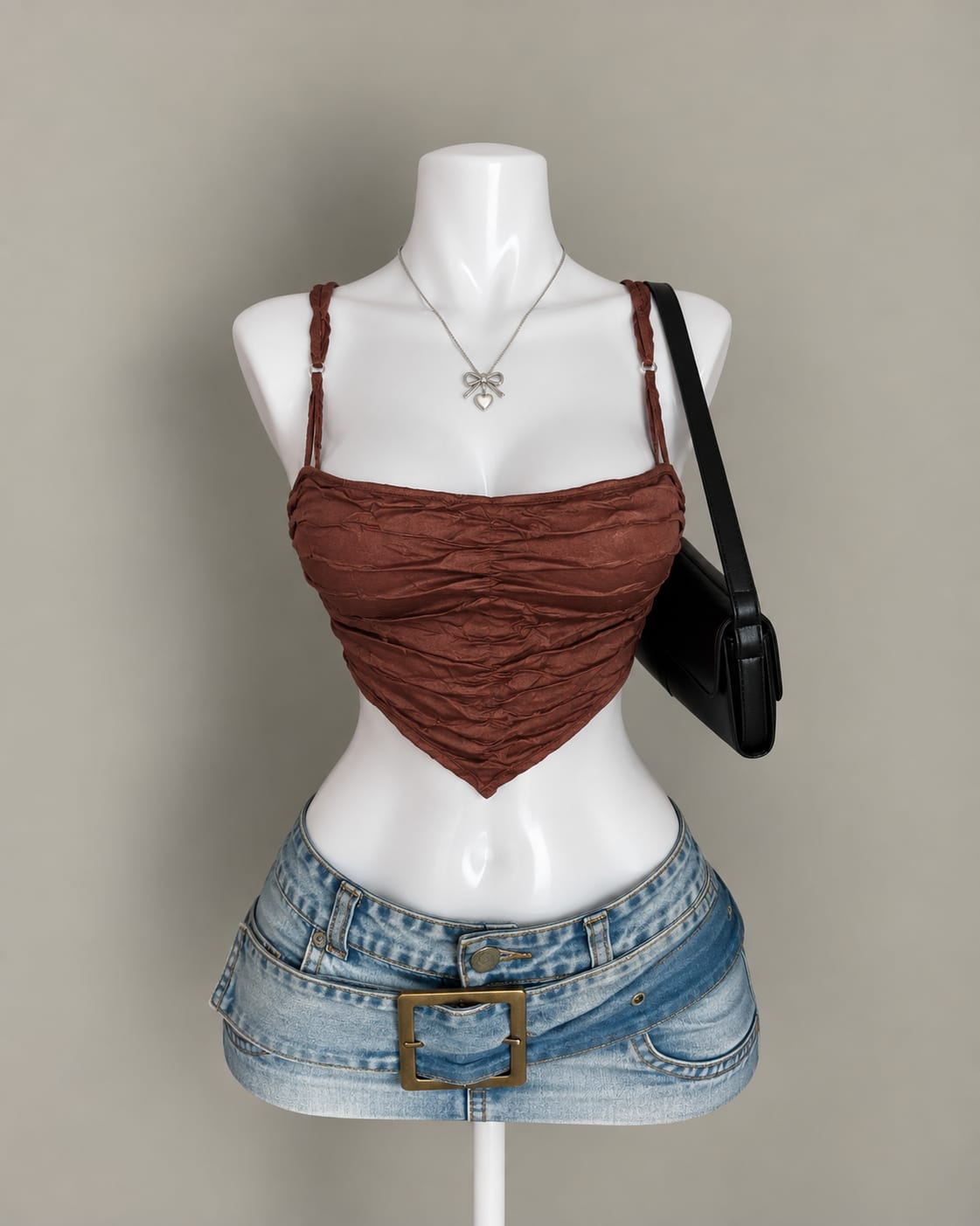 Brown Crop Top