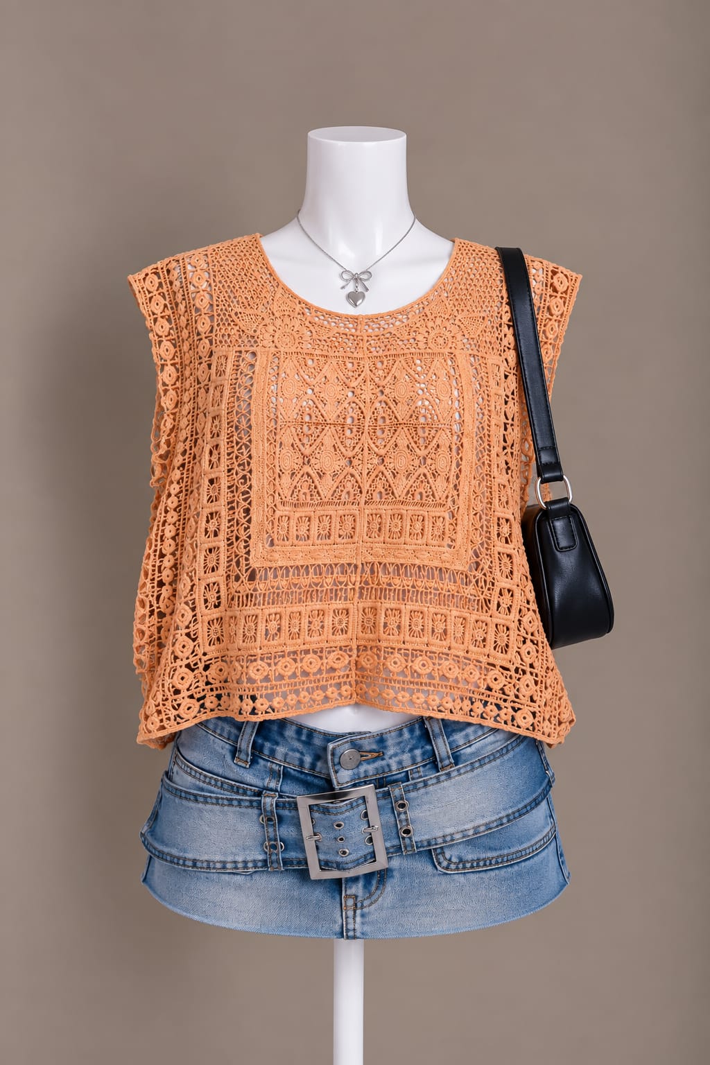Burnt Orange Crochet Top
