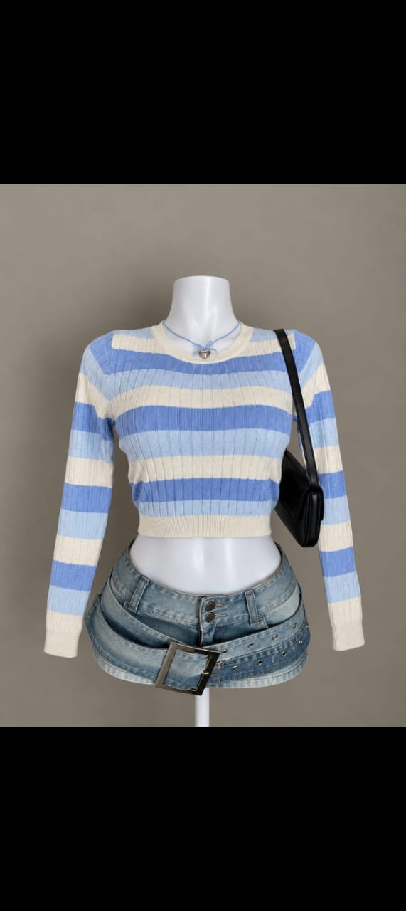 Light Blue Crop Top