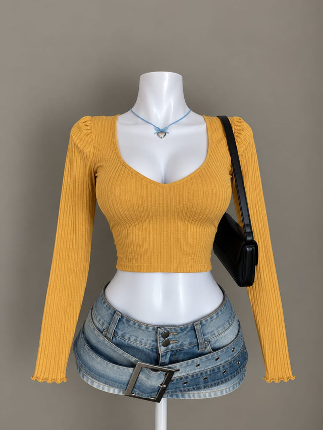 Mustard Yellow Crop Top