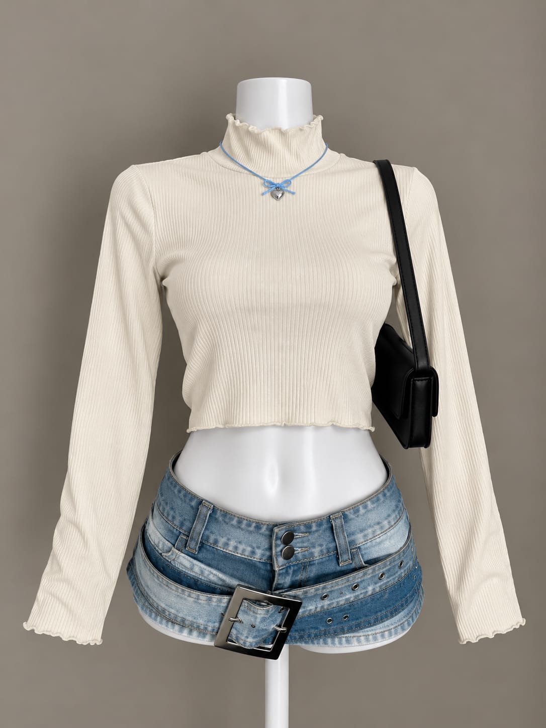 Cream Crop Top
