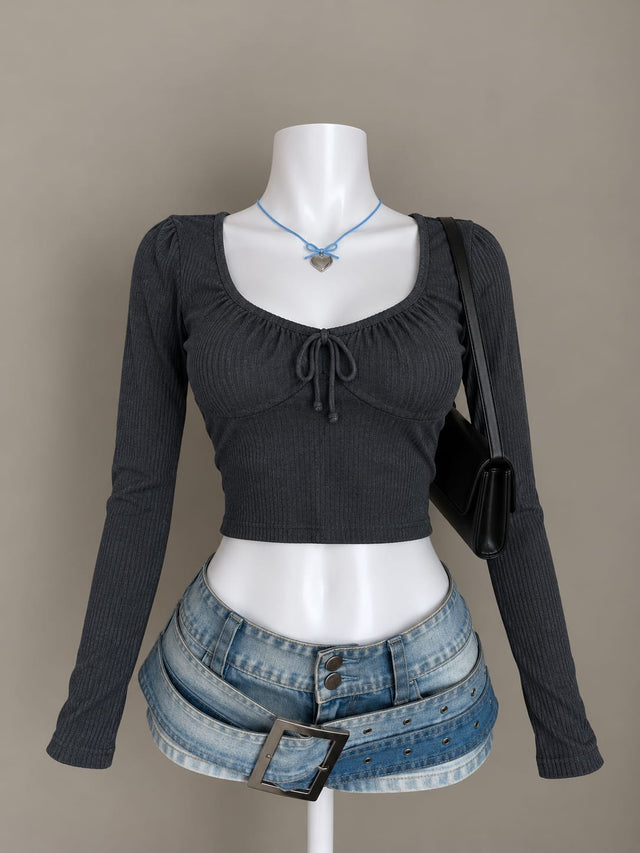 Charcoal Grey Crop Top