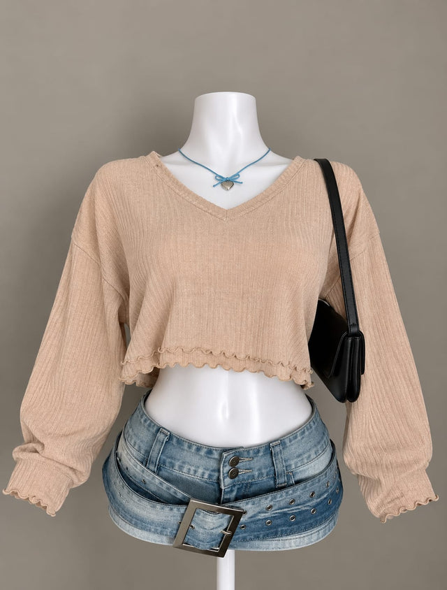 Beige Crop Top