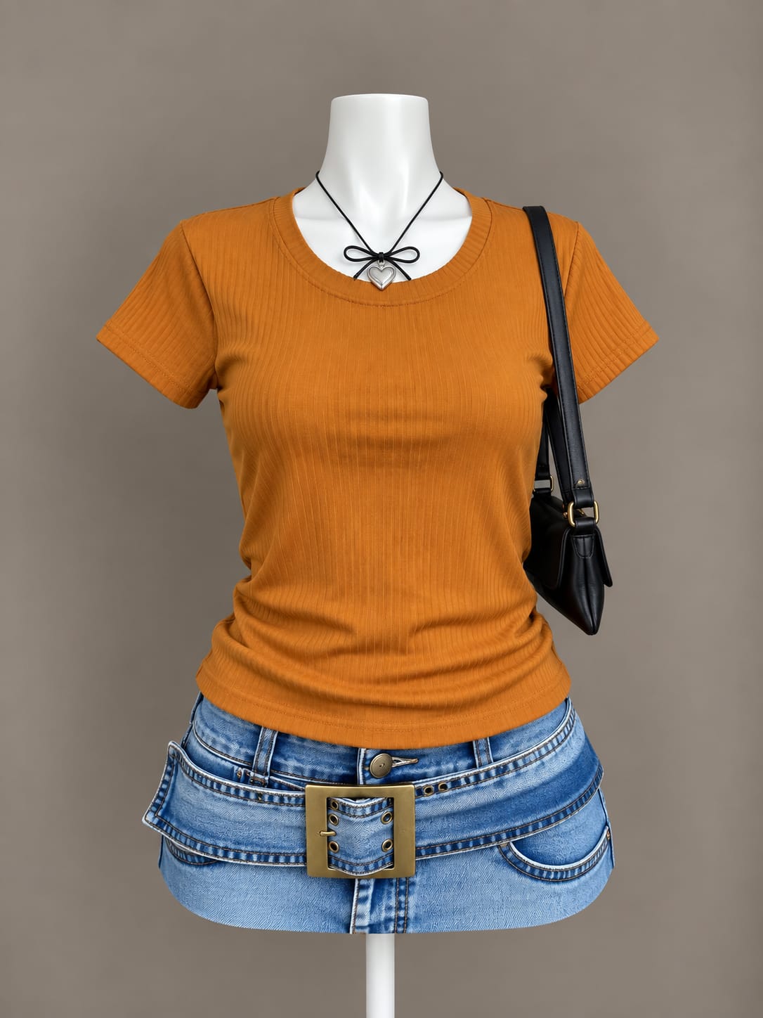 Rust Orange Short Sleeve Top