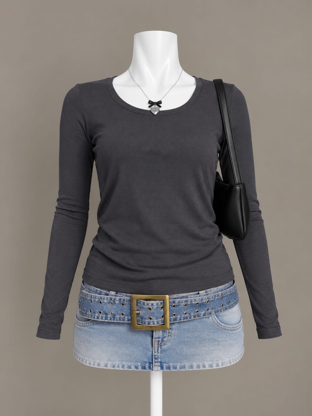 Charcoal Long Sleeve Top