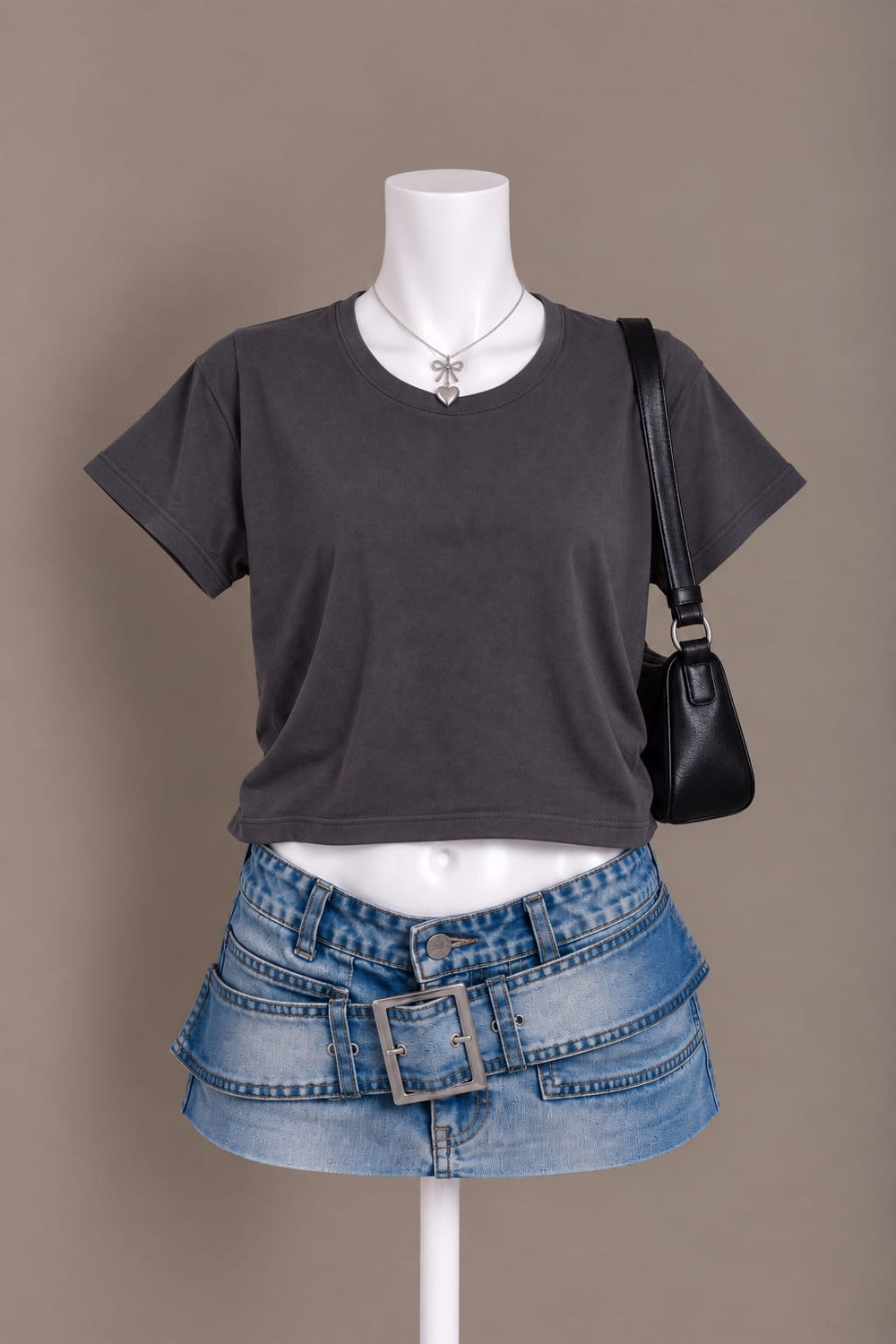 Charcoal Classic Crop T-Shirt
