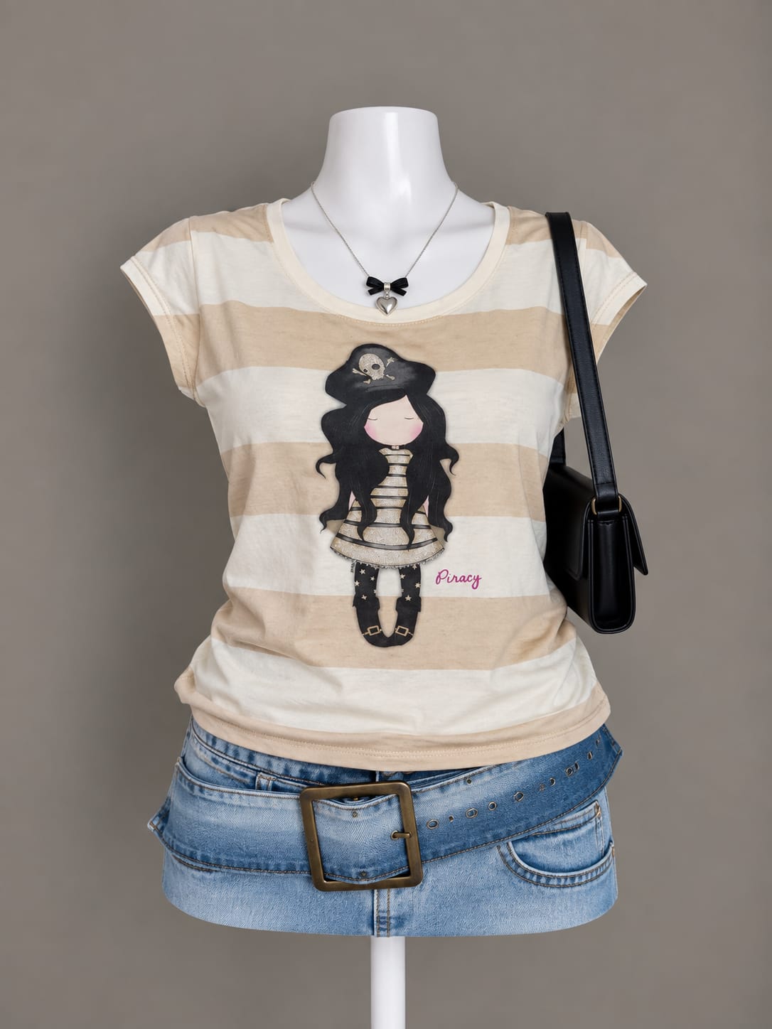 Cream Pirate Graphic T-Shirt