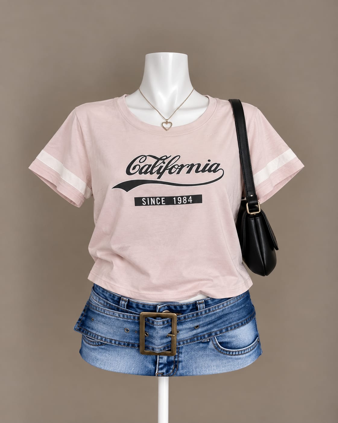 Light Pink California Crop T-Shirt