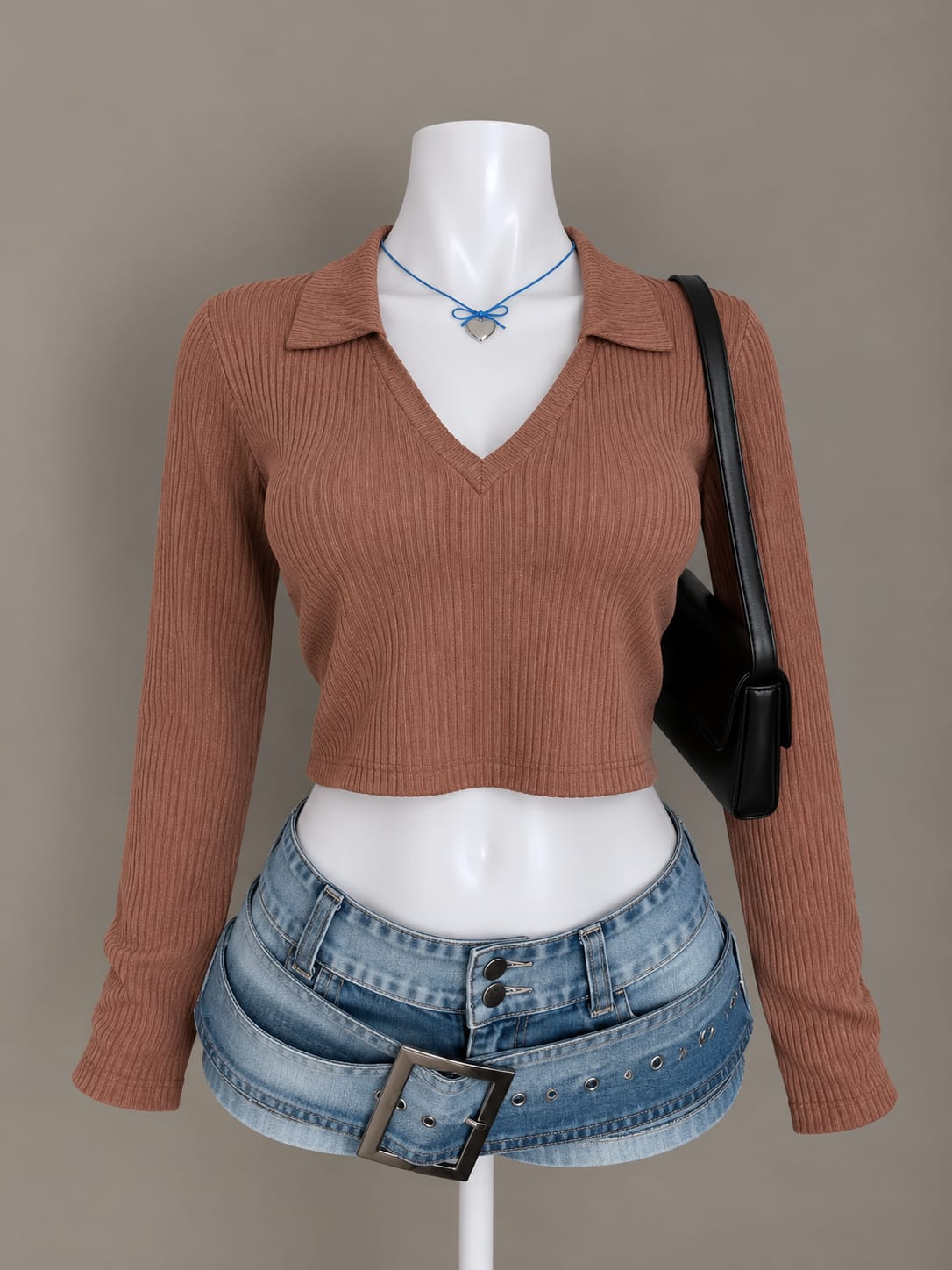 Brown Crop Top