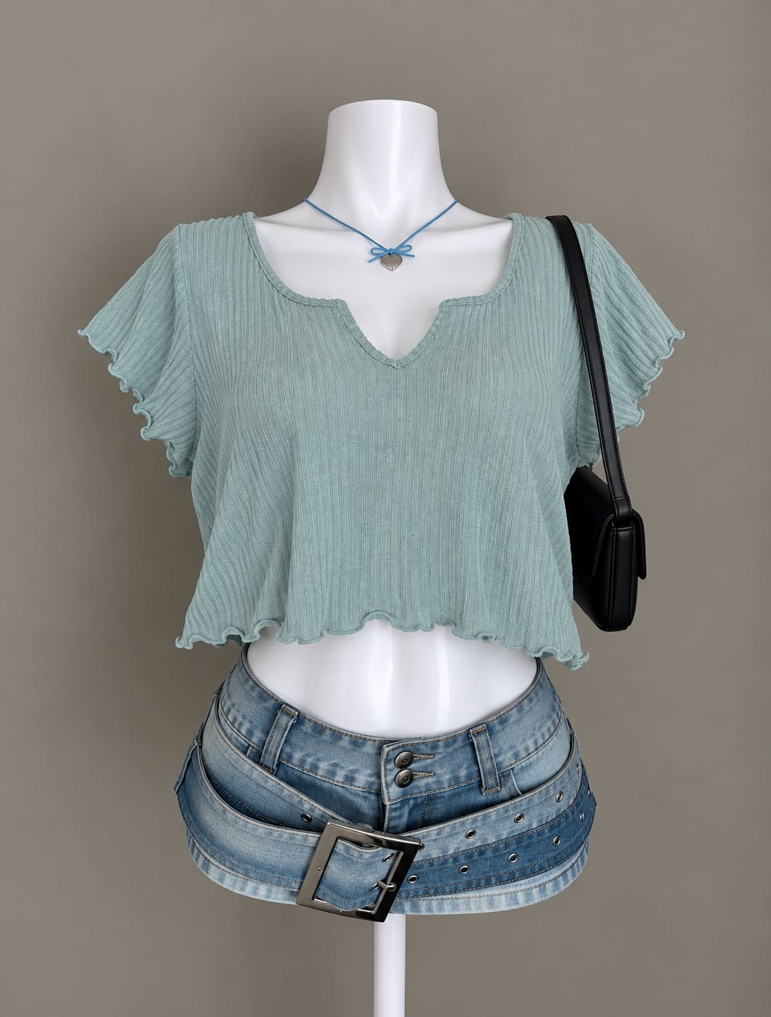 Sage Green Crop Top