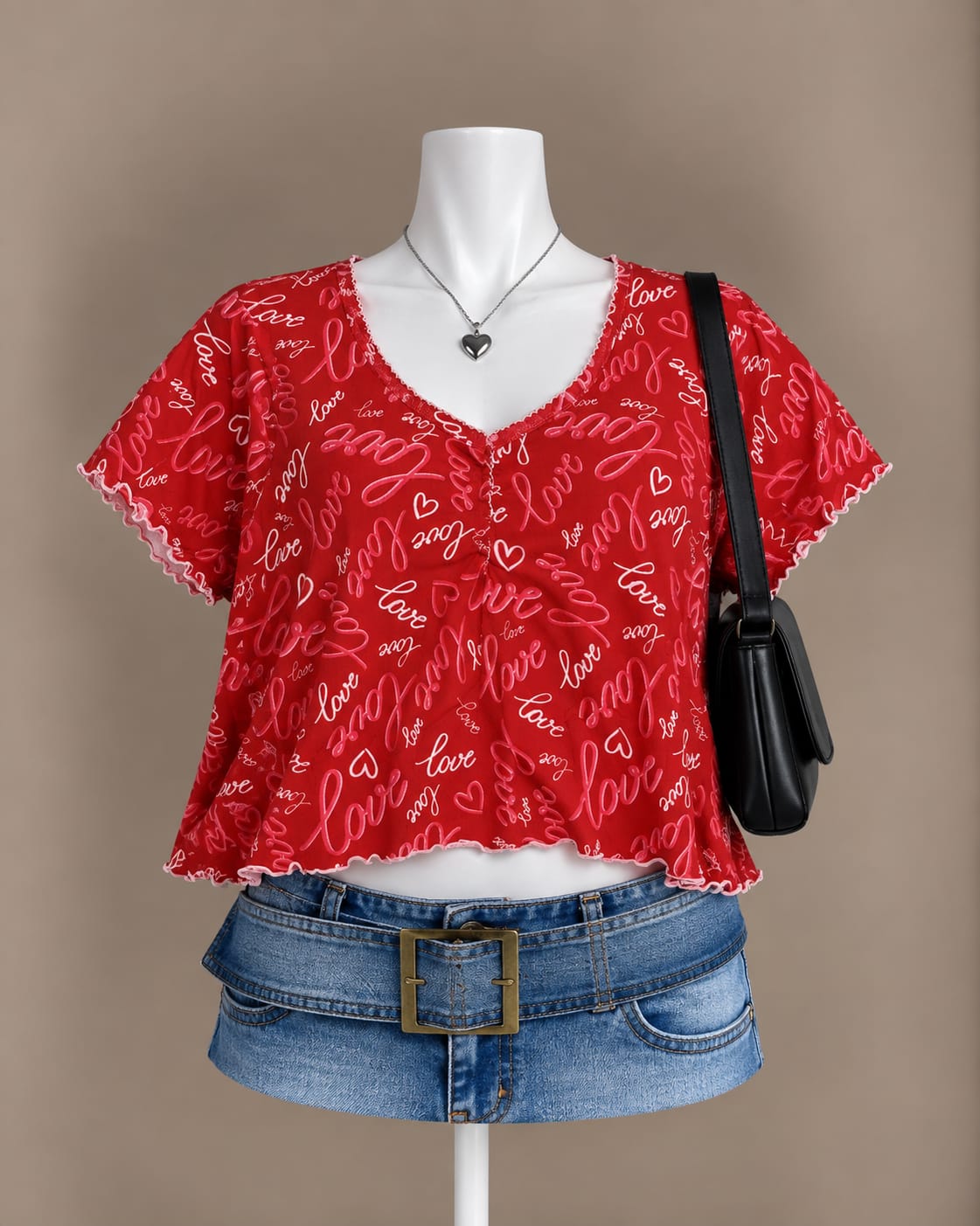 Red Printed Top