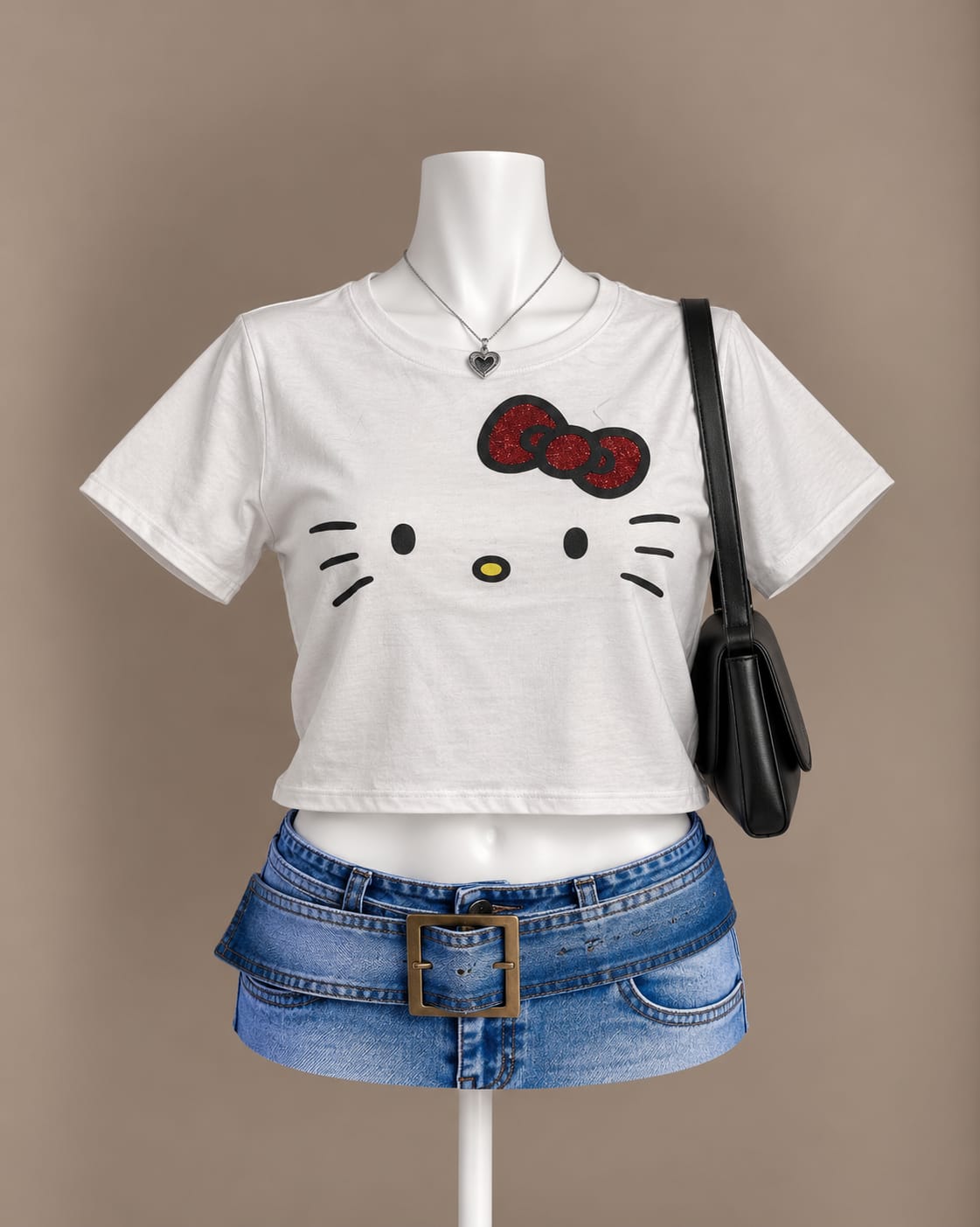 White Graphic Crop T-Shirt