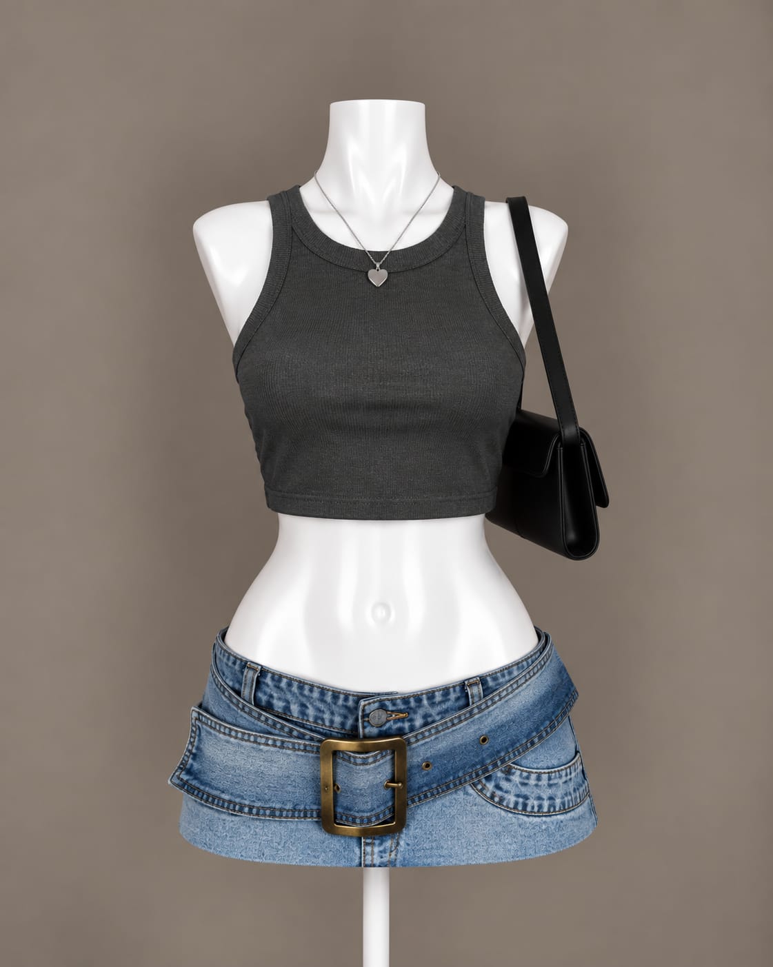 Charcoal Crop Tank Top