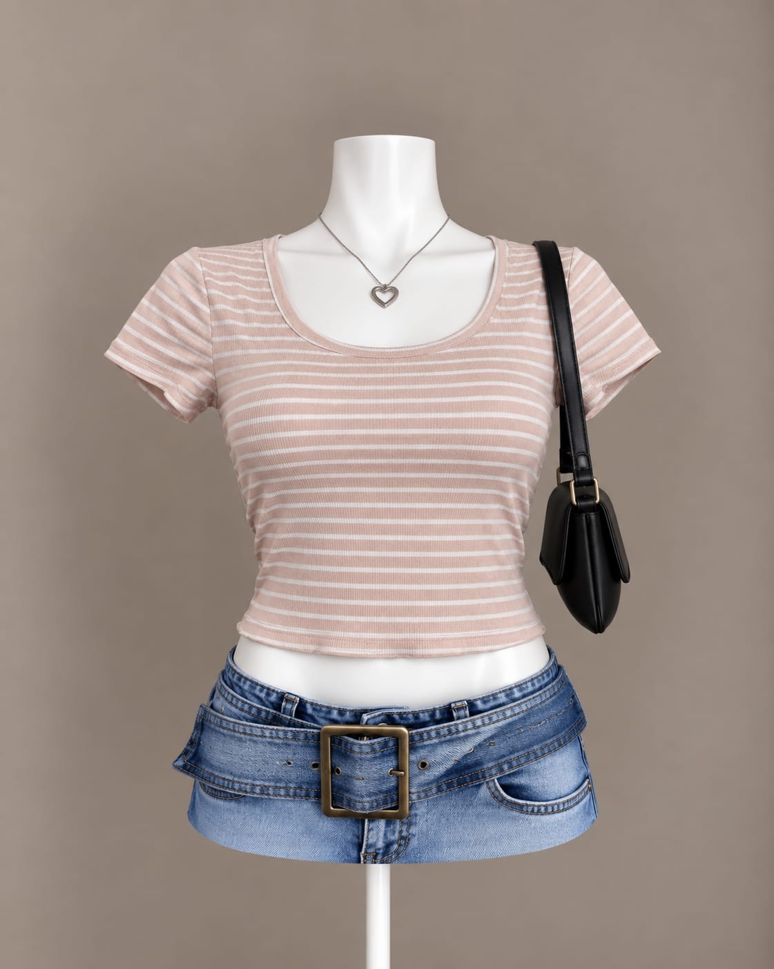 Blush Pink Striped Crop Top