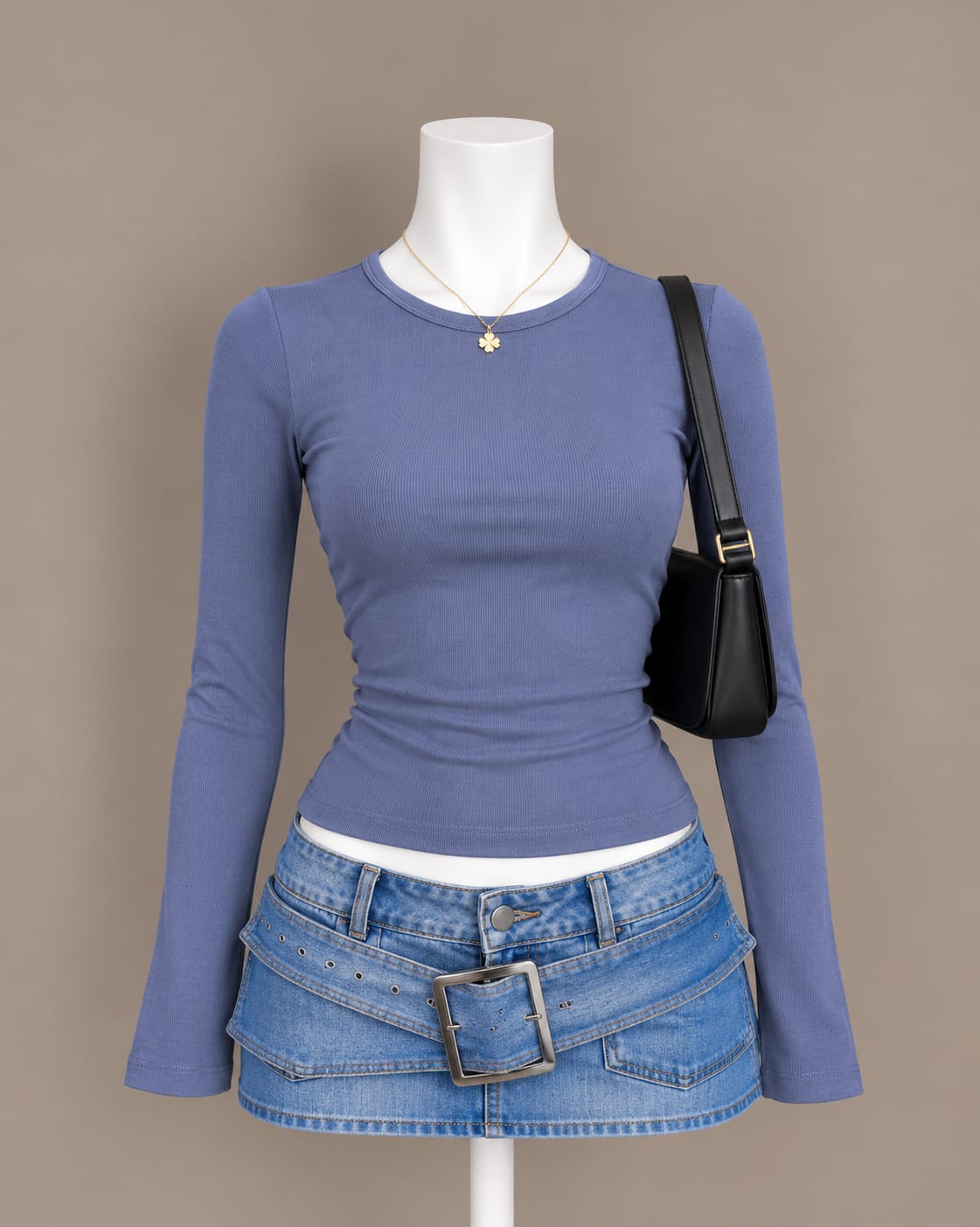 Slate Blue Long Sleeve Top