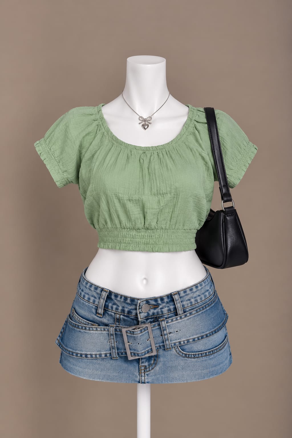 Sage Green Crop Blouse