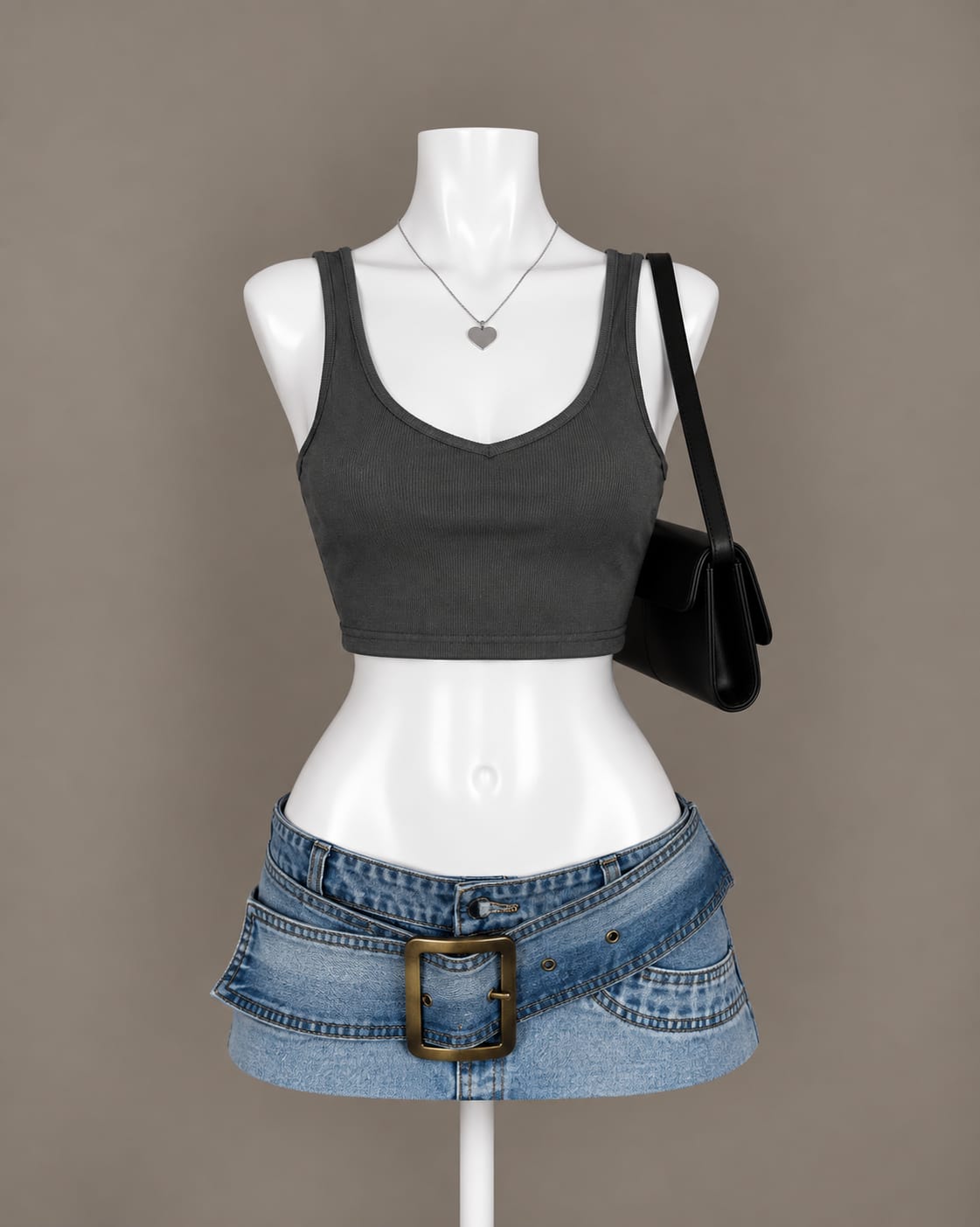 Charcoal Crop Tank Top