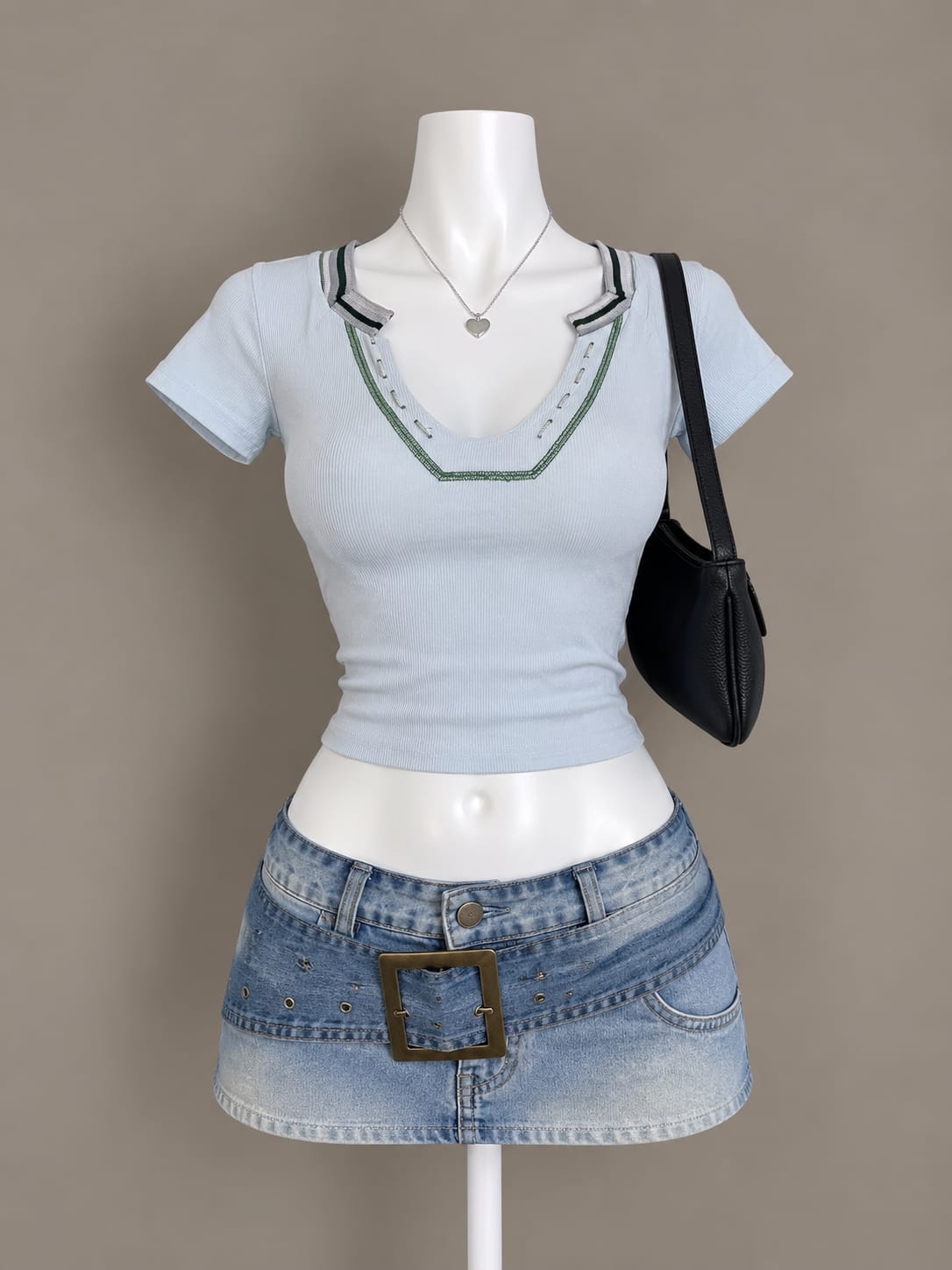 Light Blue Crop Top
