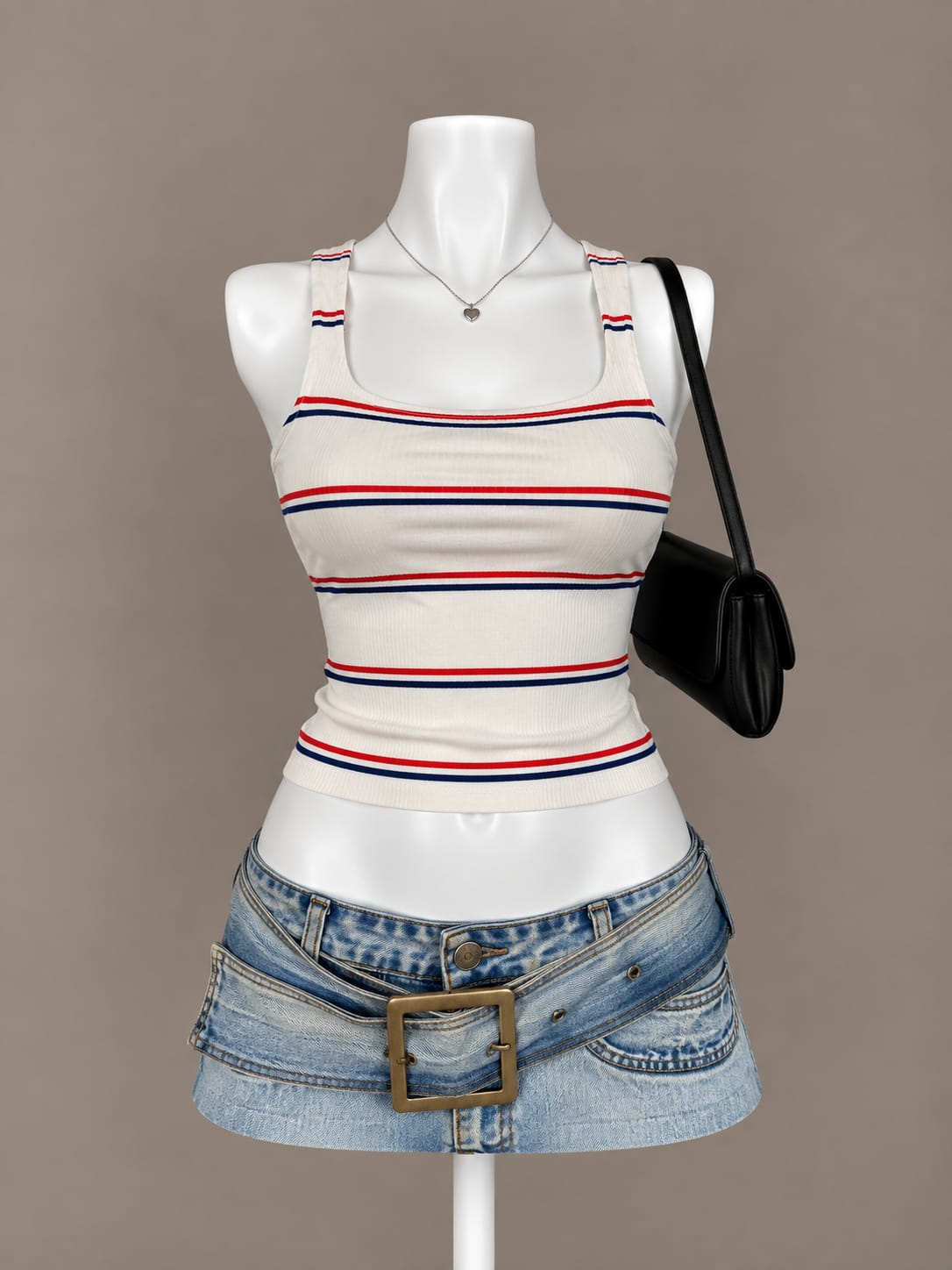 Ivory Striped Tank Top