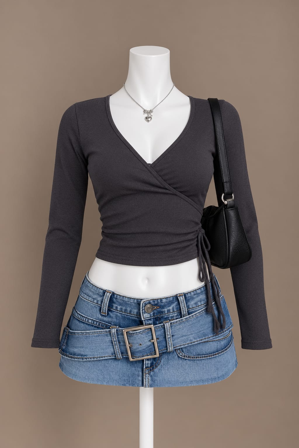 Charcoal Wrap Top