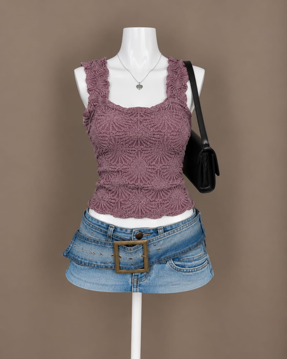 Mauve Textured Tank Top