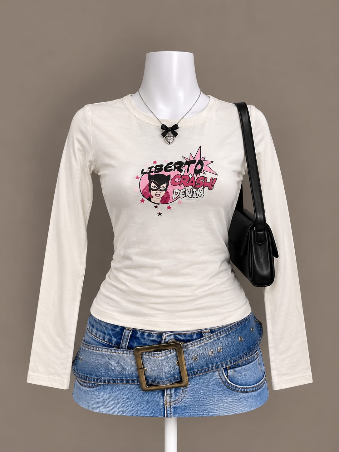 Ivory Graphic Long Sleeve Top
