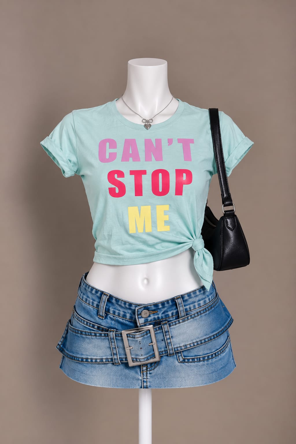 Mint Graphic Crop Top