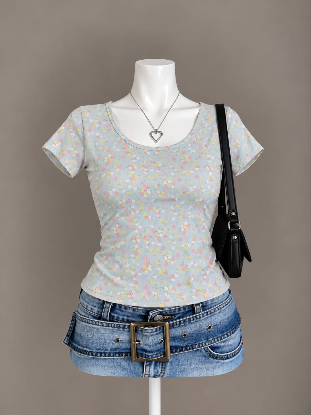 Light Blue Floral T-Shirt