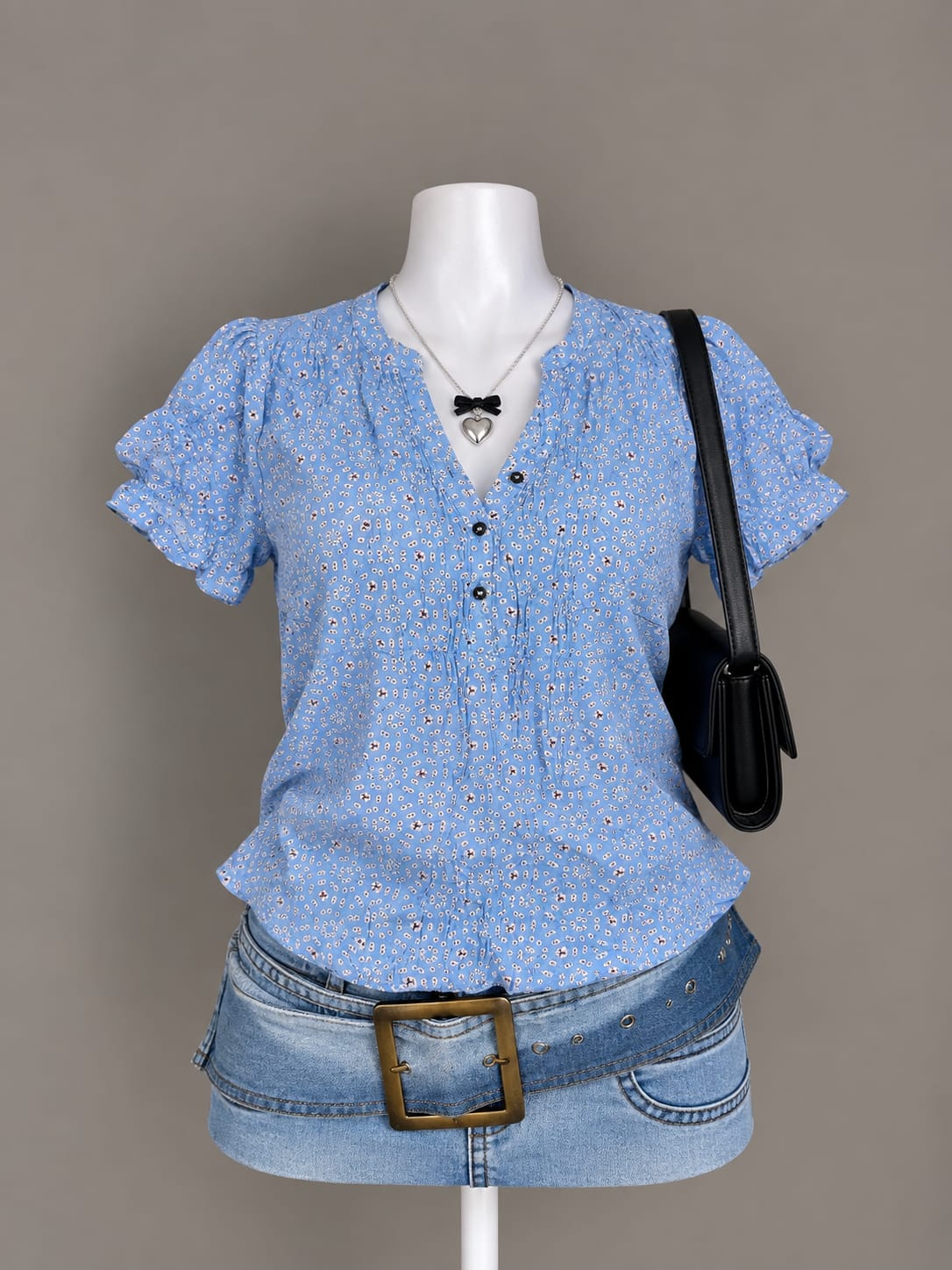 Light Blue Printed Blouse