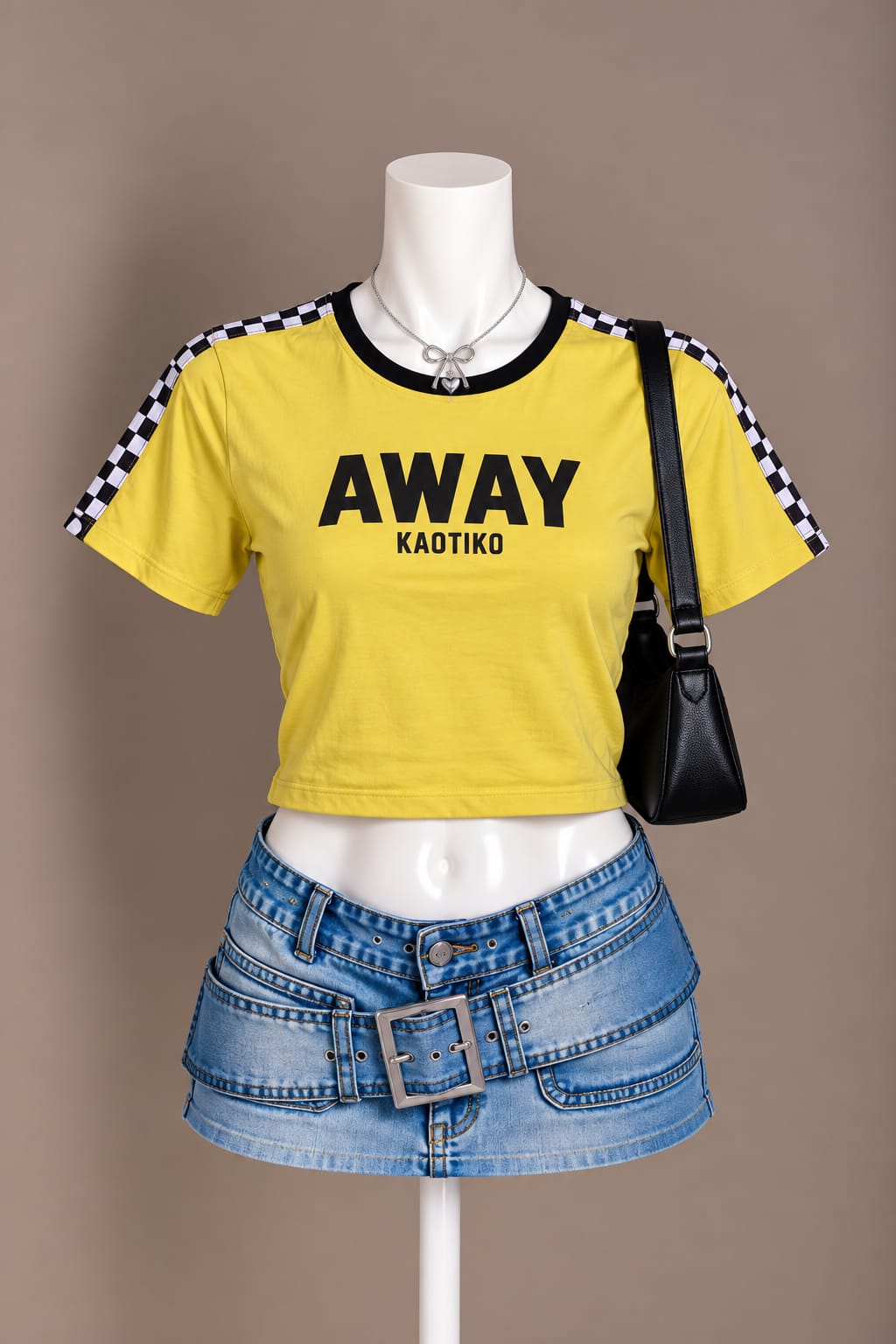 Yellow Graphic Crop Top