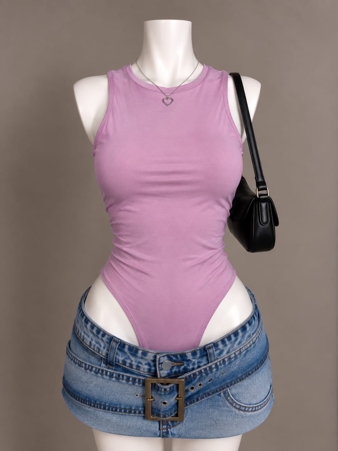 Pink Sleeveless Bodysuit