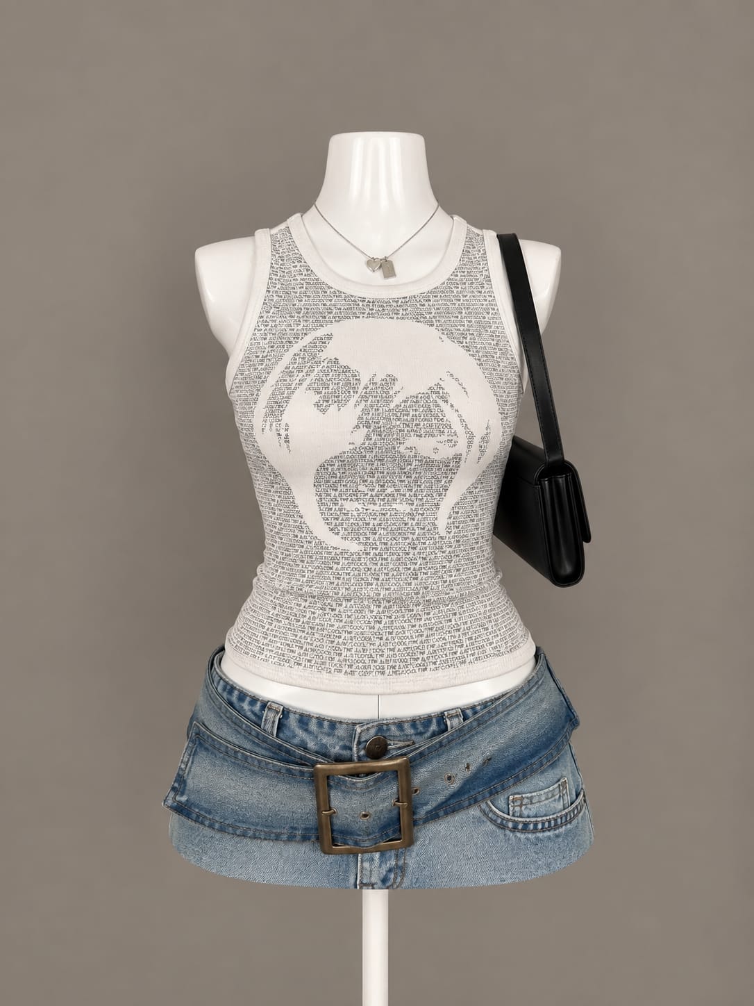 Ivory Graphic Tank Top