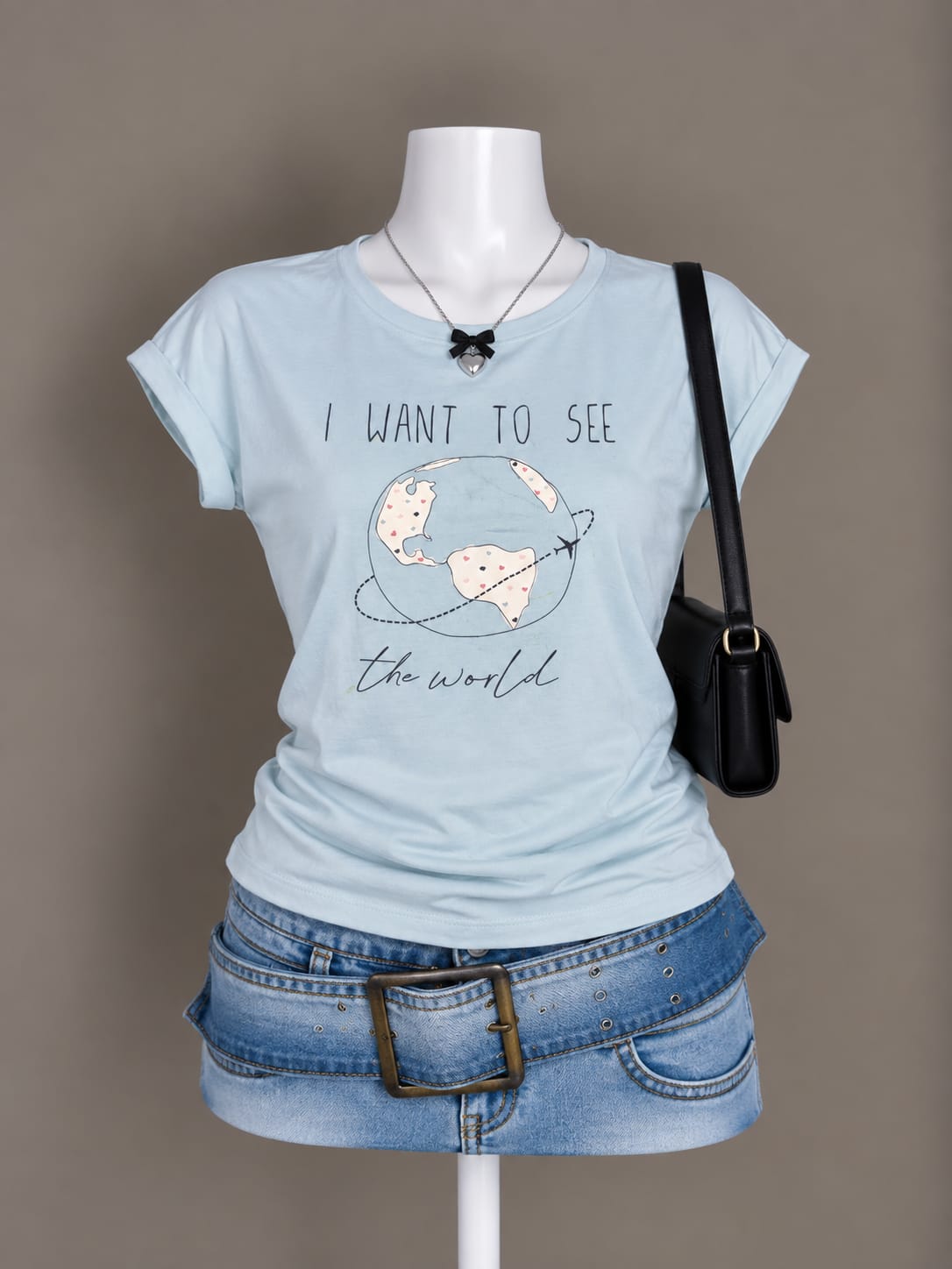 Light Blue Graphic T-Shirt