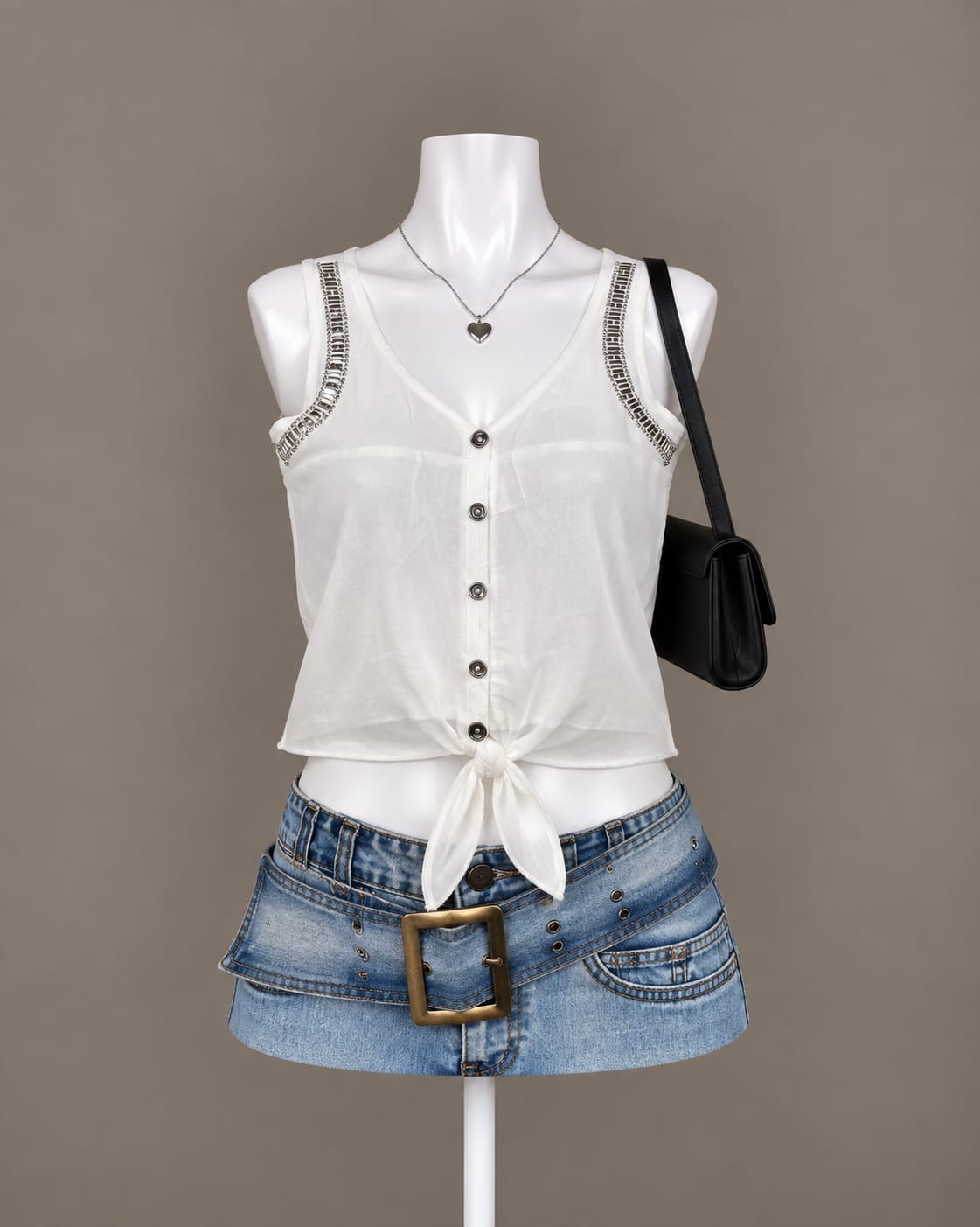 White Sleeveless Blouse