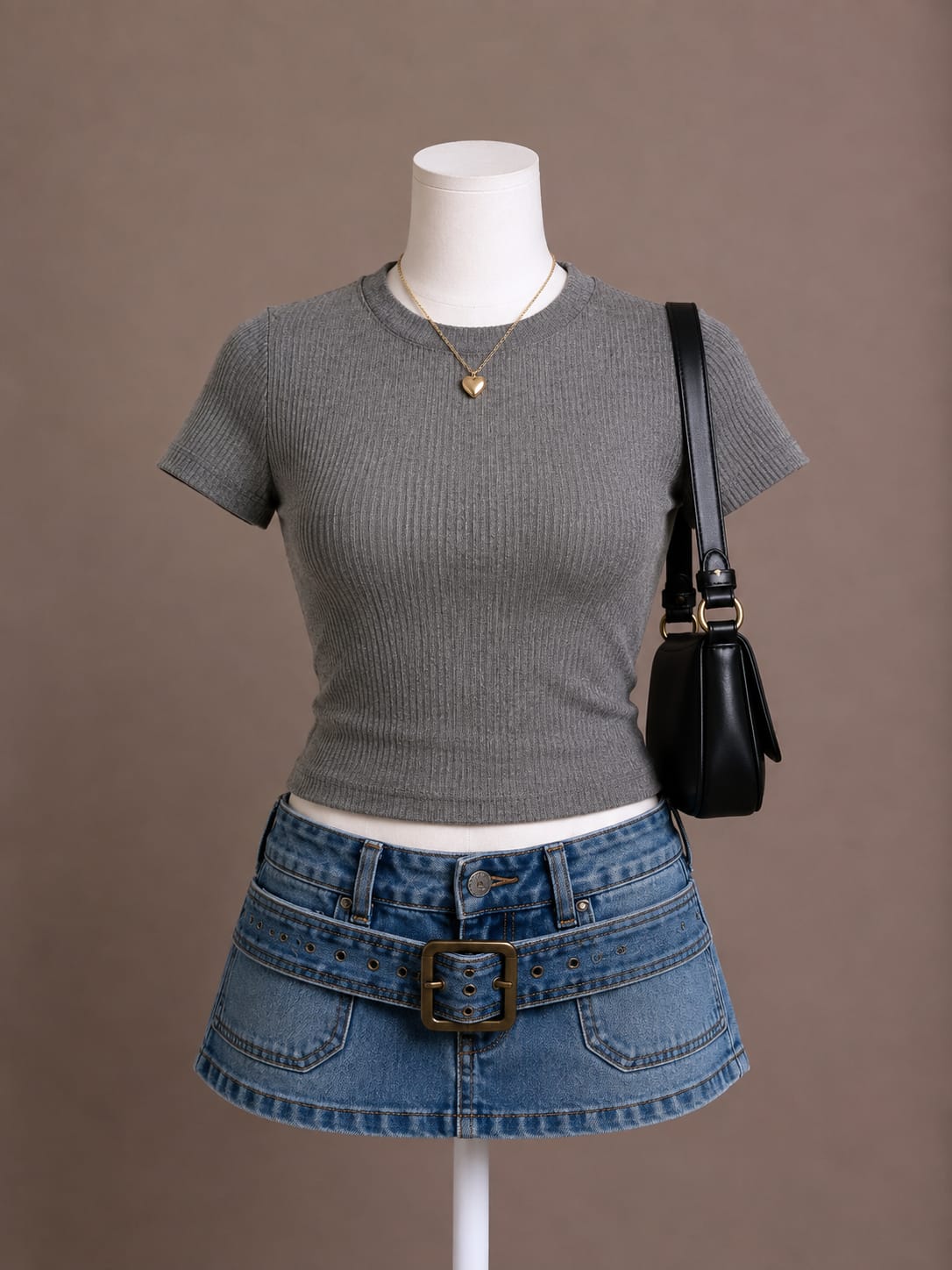 Gray Crop Top