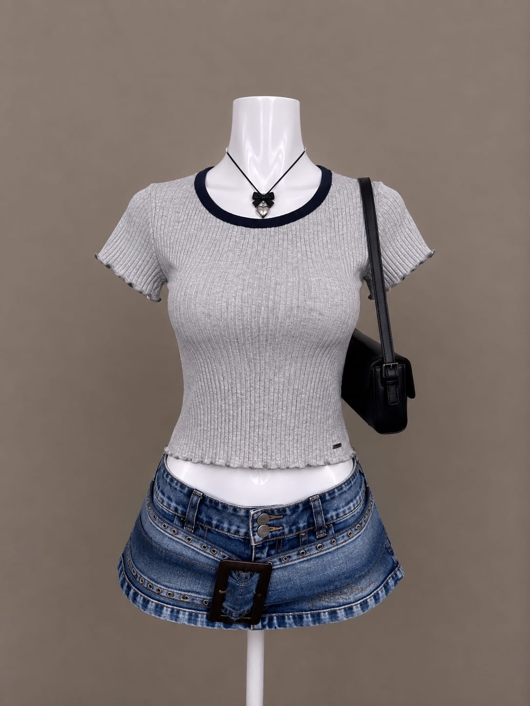 Gray Crop Top