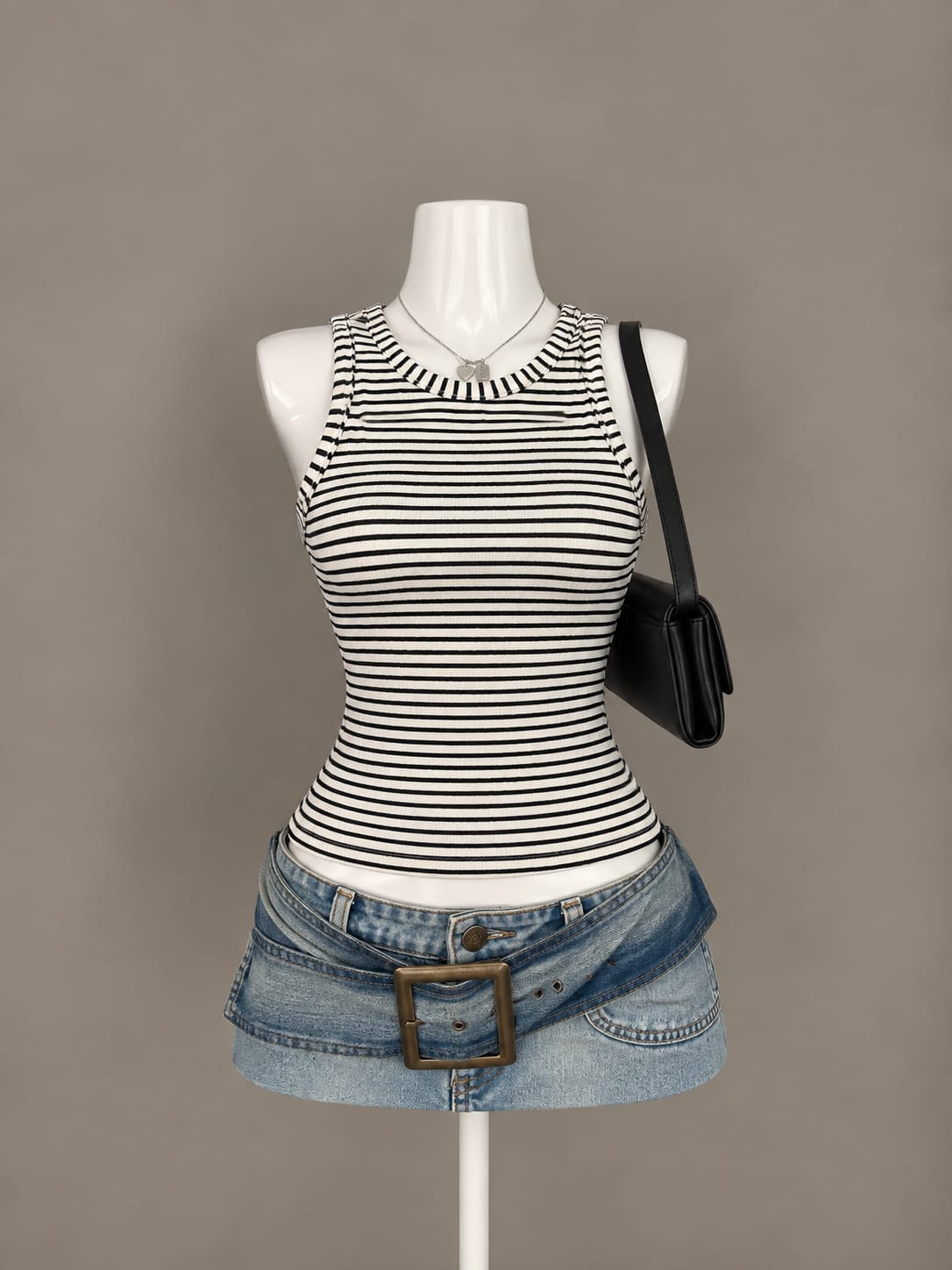 White Striped Tank Top