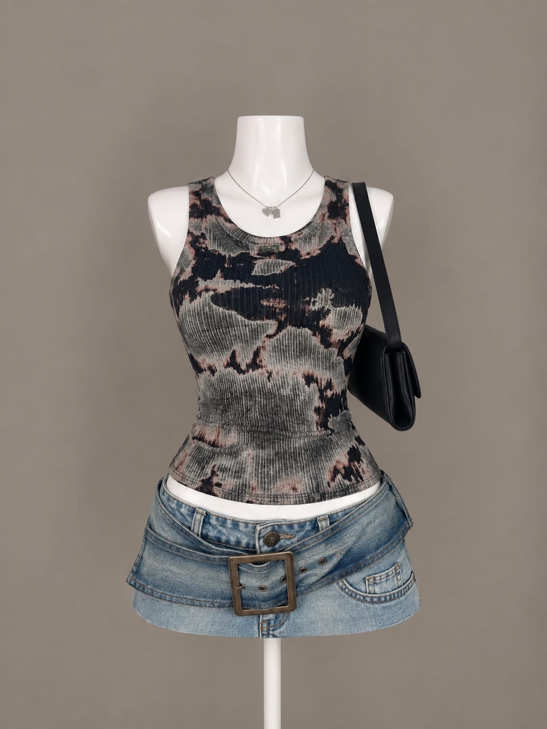Black Multicolor Tank Top