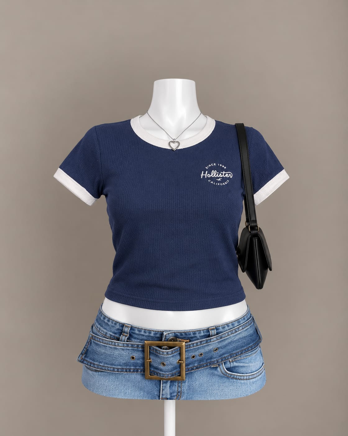 Navy Blue Crop Top