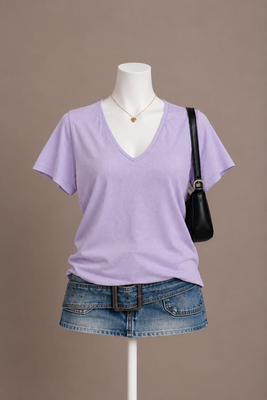 Lilac V-Neck Top