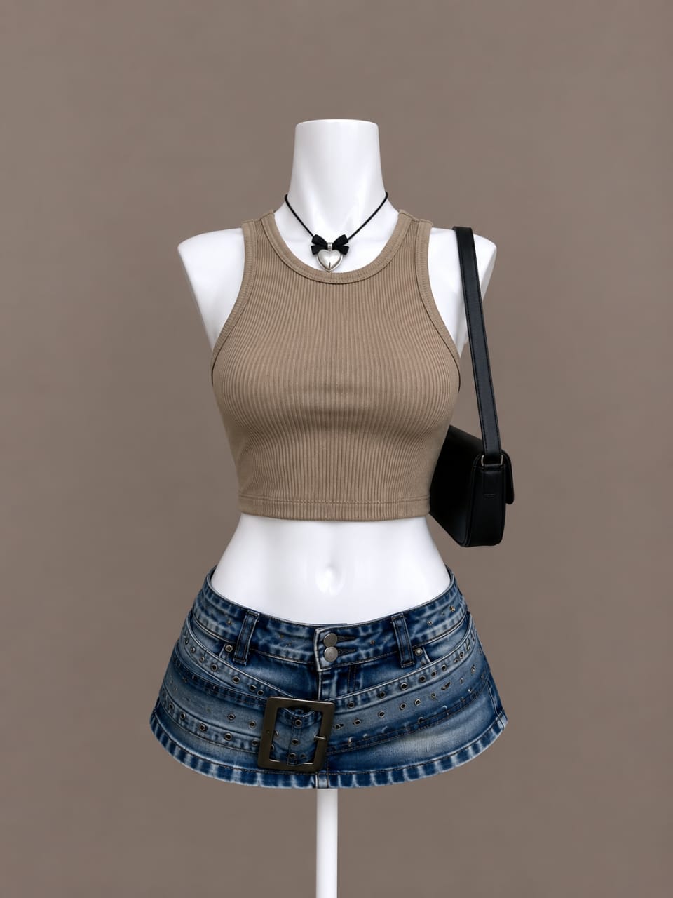 Taupe Crop Top