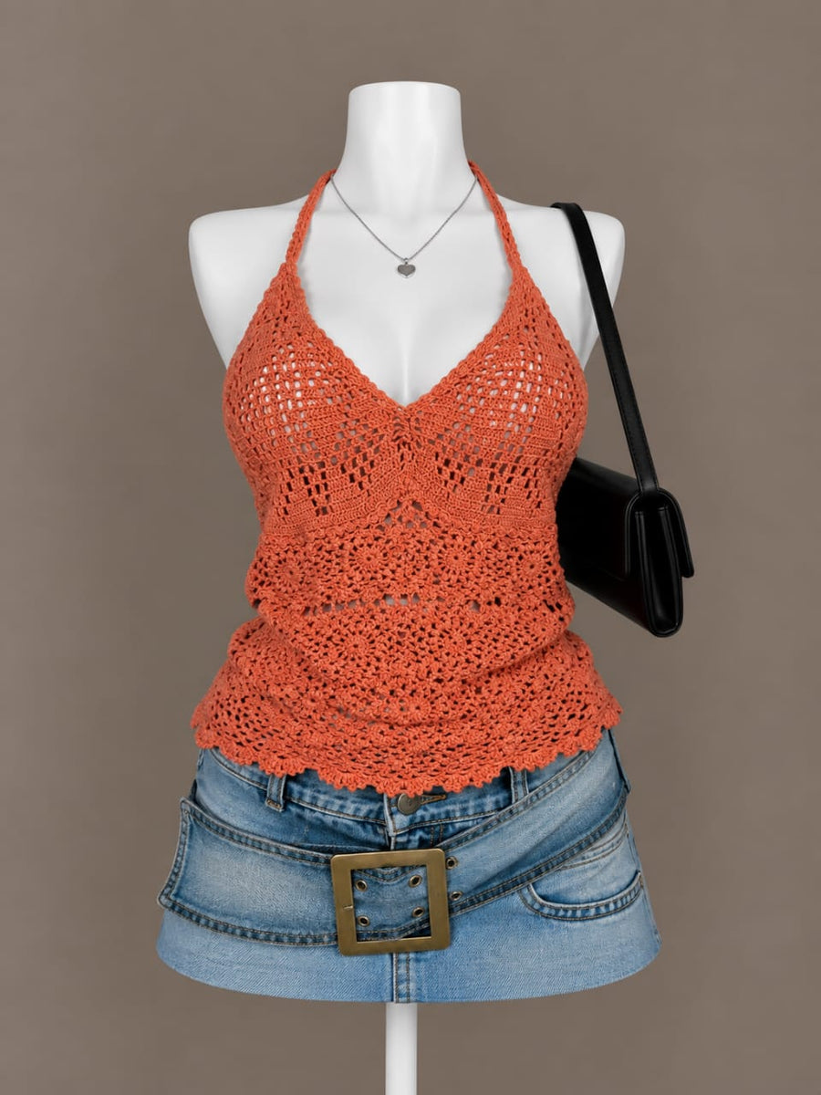 Orange Halter Top