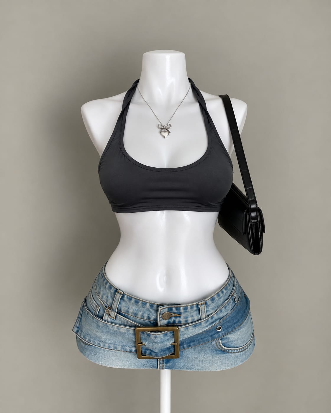 Black Halter Bikini Top