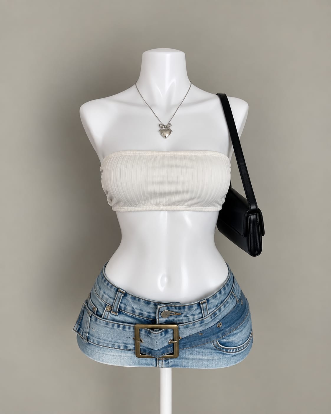 White Bandeau Top