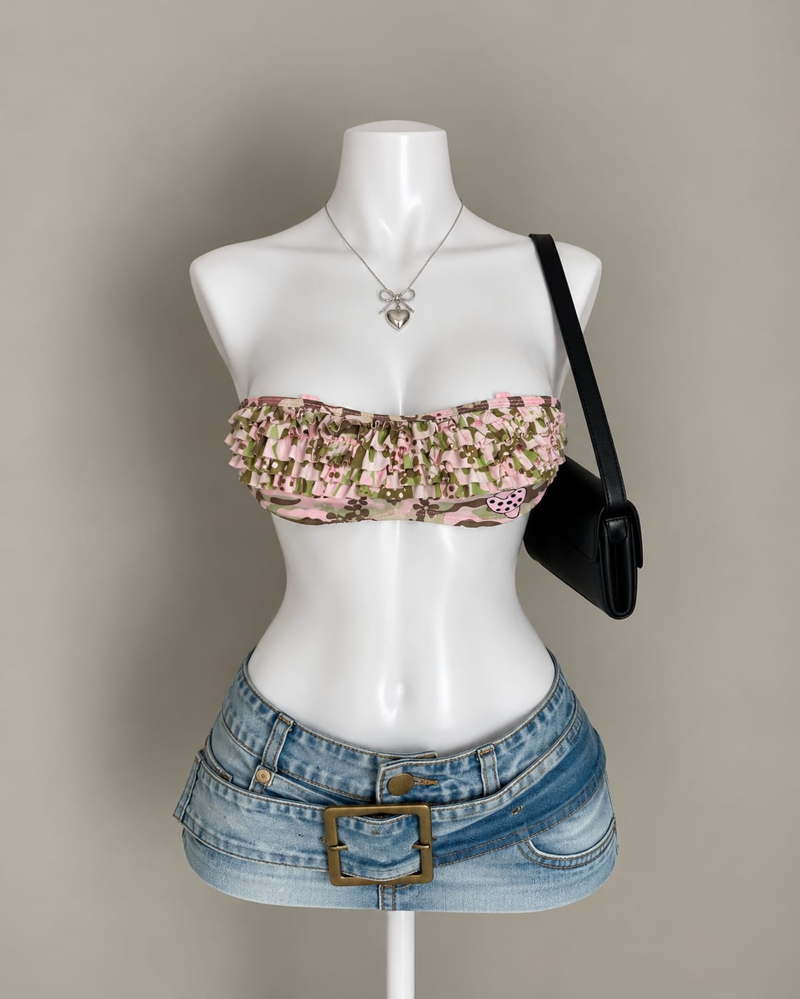 Pink Camouflage Bandeau Top