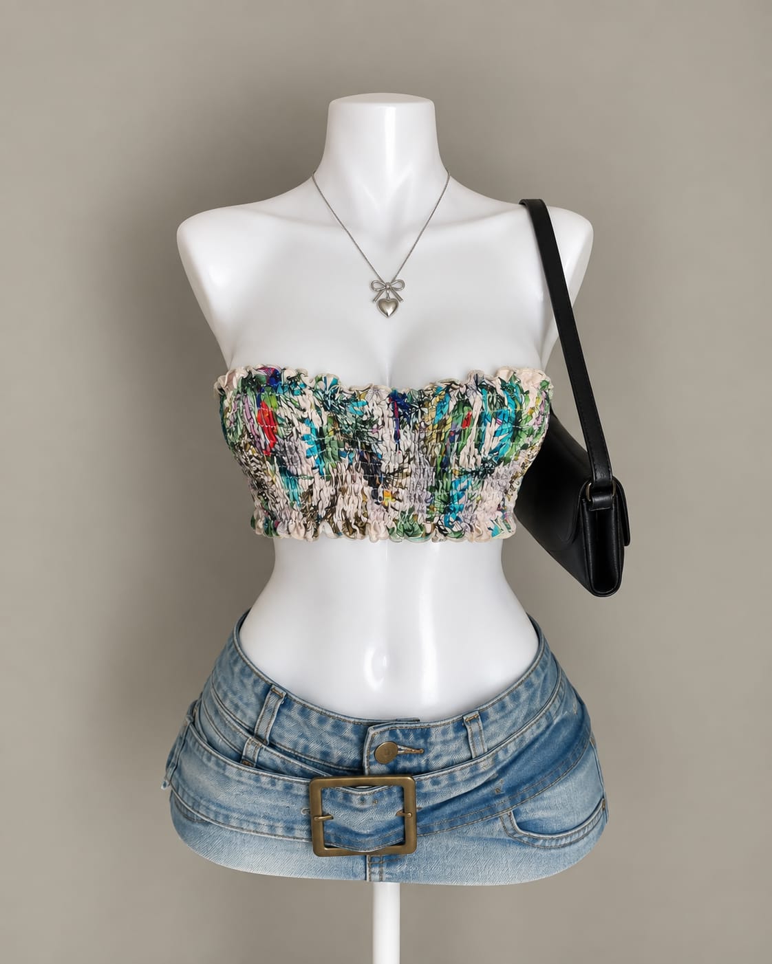 Multicolor Smocked Tube Top
